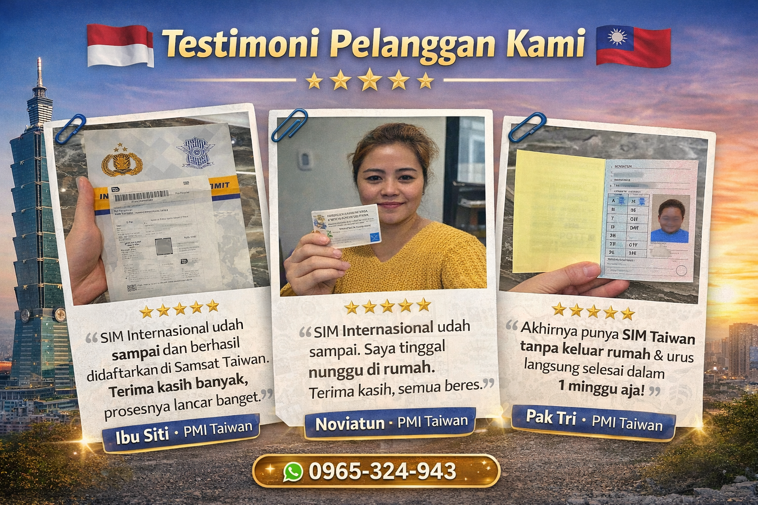 Customer Testimonials - SIM Indo Taiwan 101